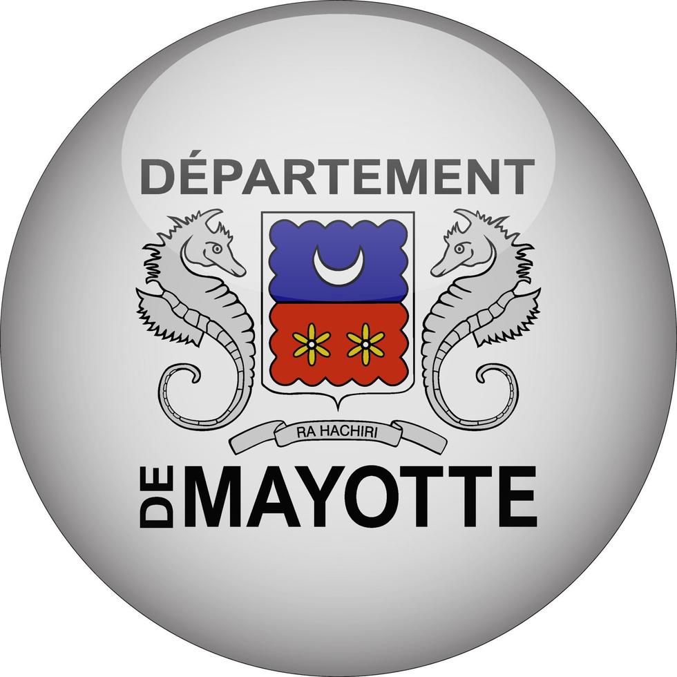 mayotte 3d arrotondato bandiera nazionale pulsante icona illustrazione vettore