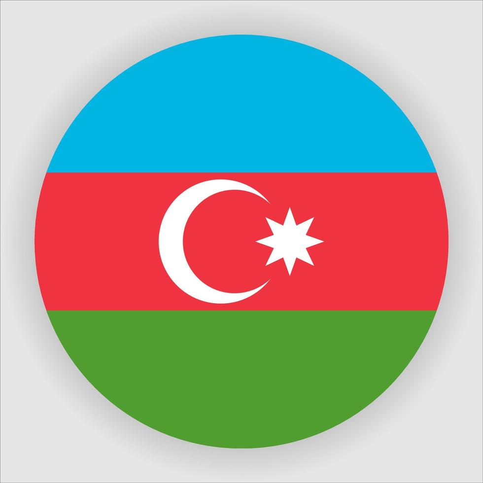 vettore dell'icona della bandiera nazionale arrotondata piatta dell'azerbaigian
