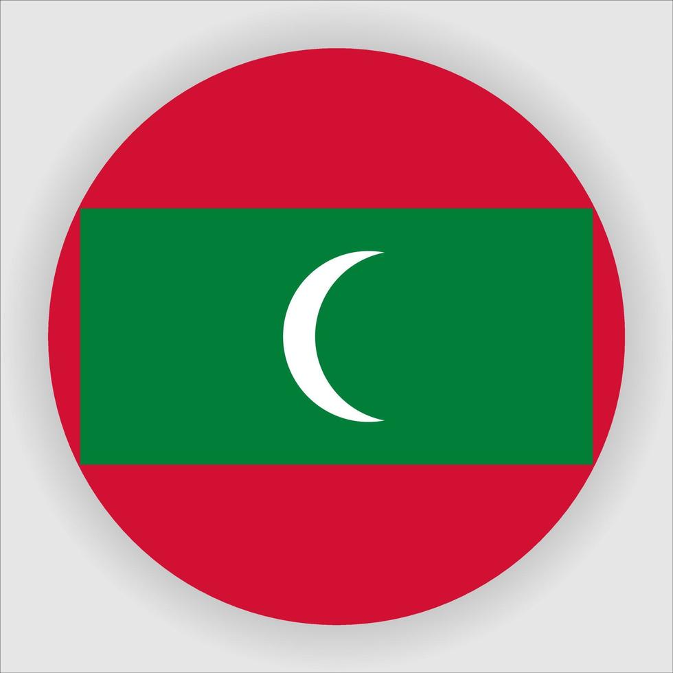 vettore dell'icona della bandiera nazionale arrotondata piatta delle maldive