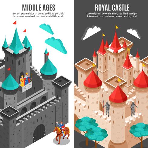 Set di banner verticali di Royal Castle vettore