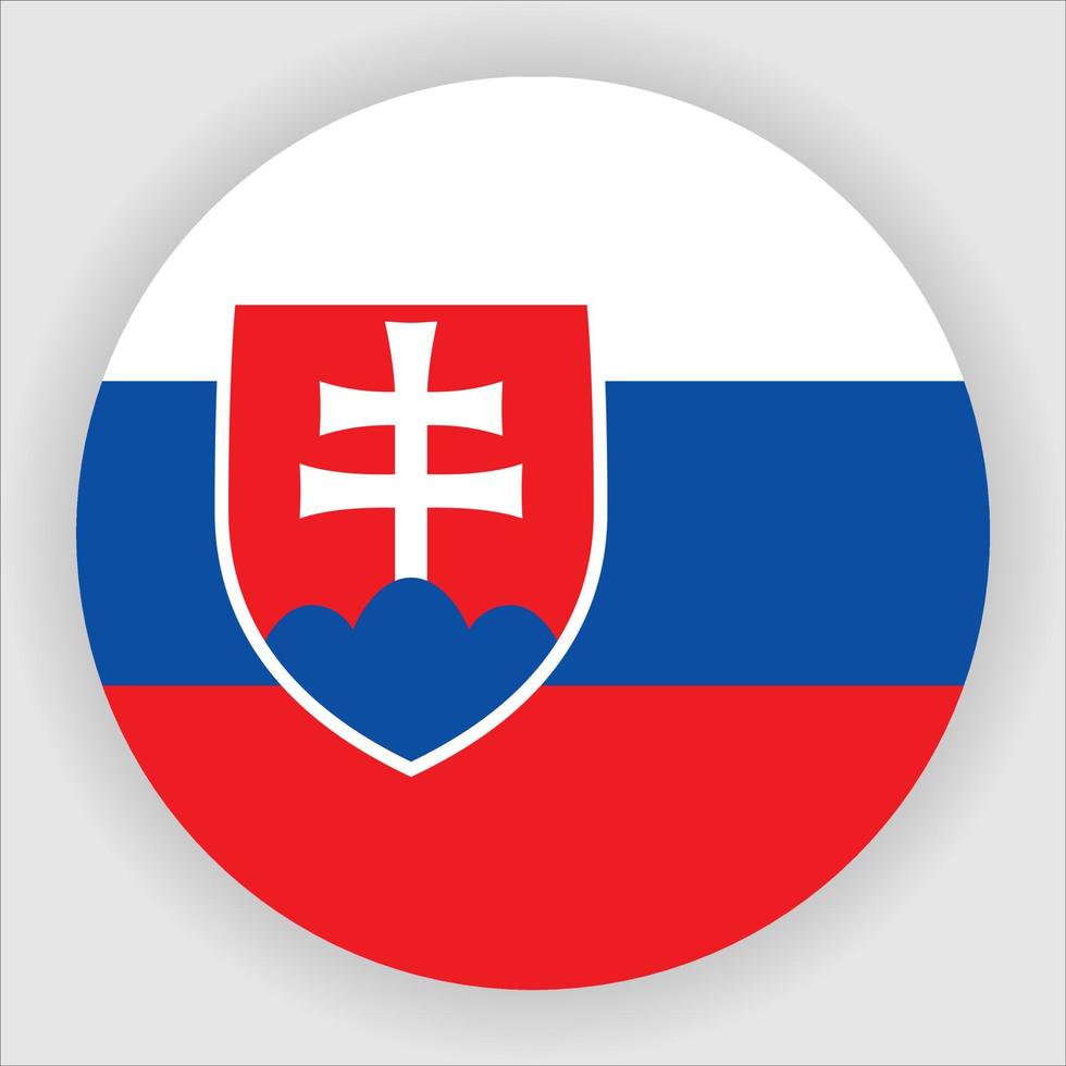vettore icona bandiera nazionale arrotondata piatta slovacchia