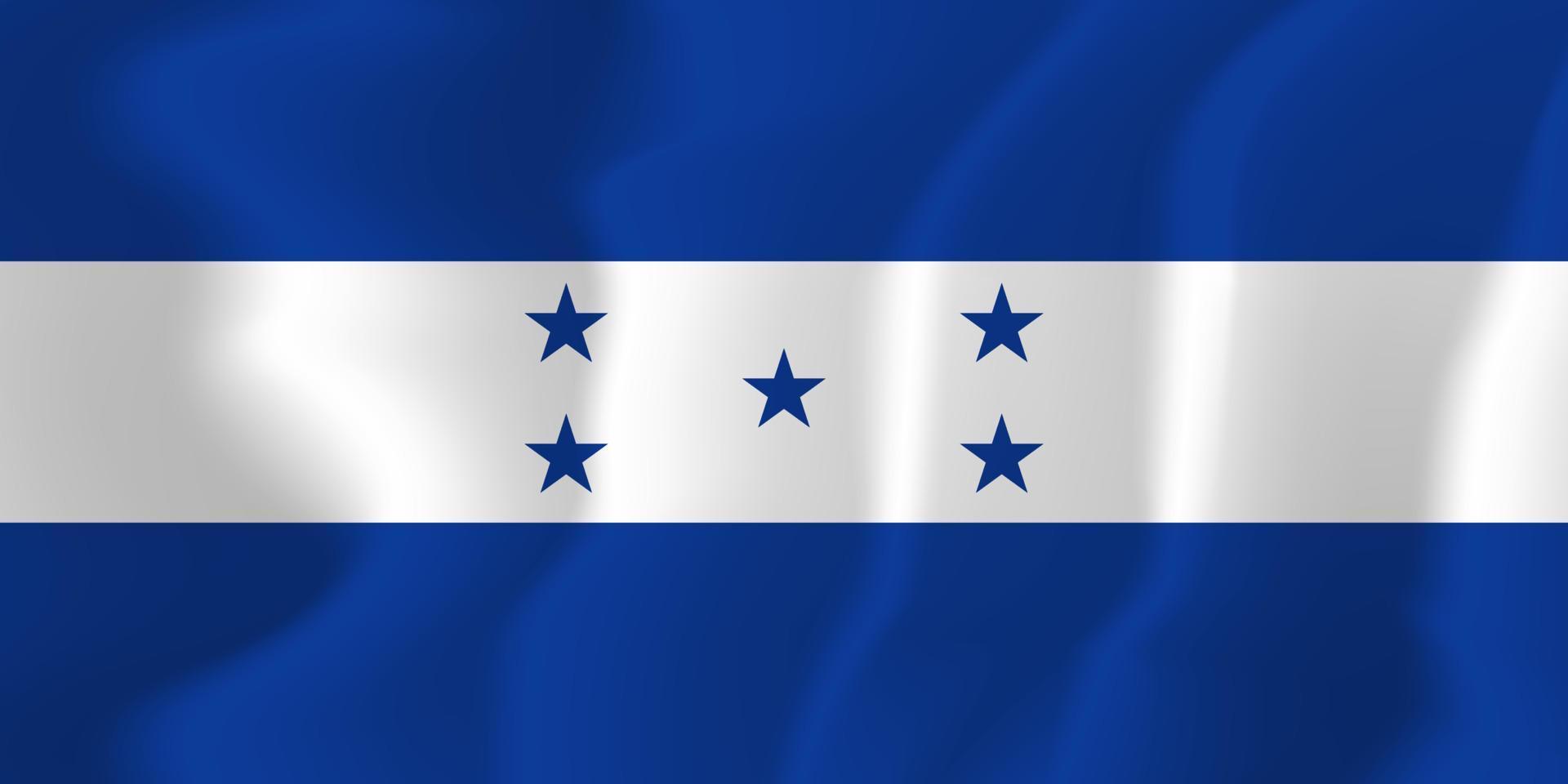 illustrazione del fondo d'ondeggiamento della bandiera nazionale dell'honduras vettore