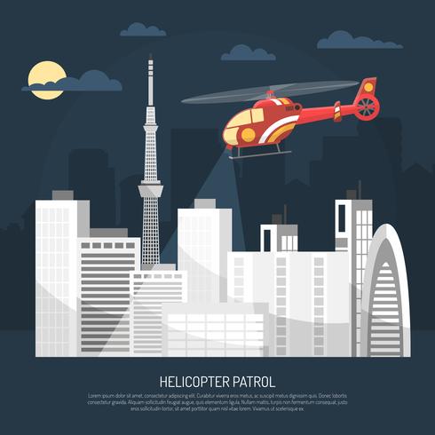 Illustrazione della pattuglia dell&#39;elicottero vettore