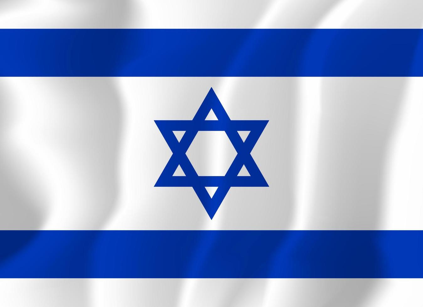 illustrazione di sfondo sventolante bandiera nazionale israeliana vettore