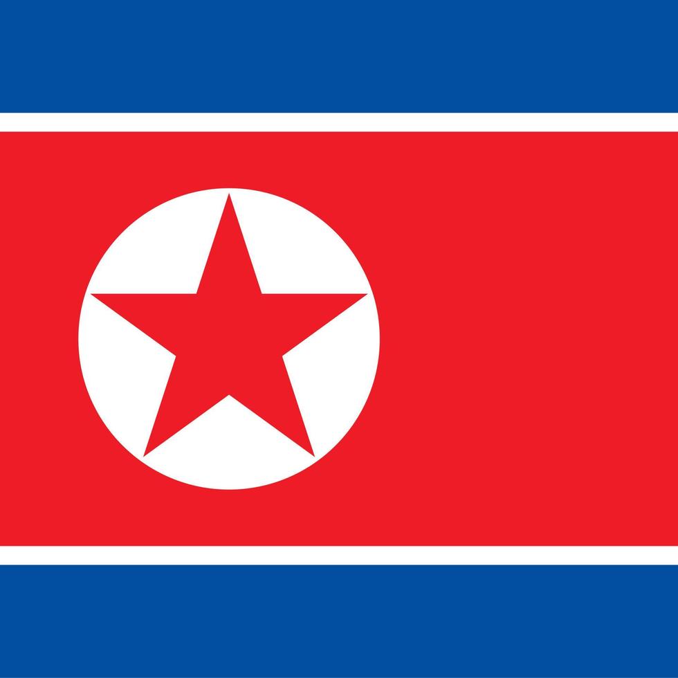 bandiera nazionale della piazza della corea del nord vettore