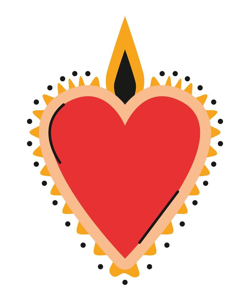 candela dell'amore del cuore vettore