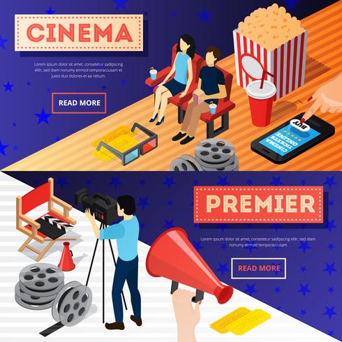 Set di banner di Premiere del cinema vettore