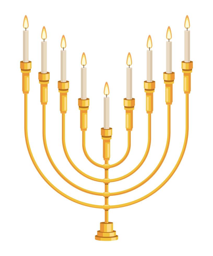 lampadario dorato con candele vettore