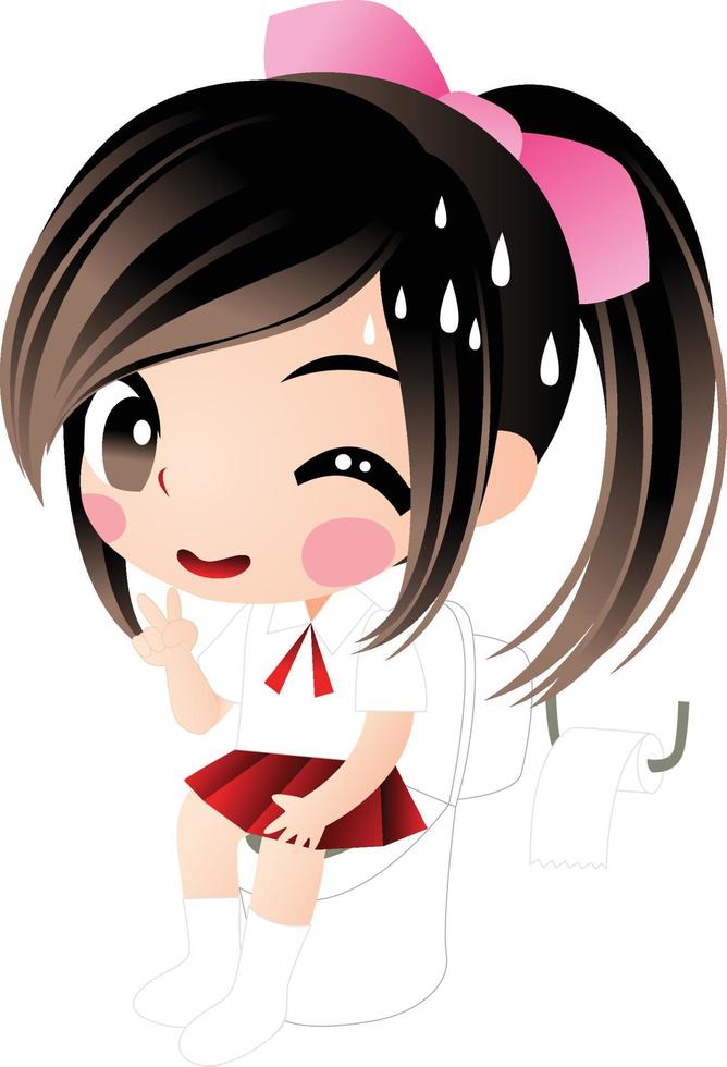 ragazza bagno vettore cartone animato clipart kawaii