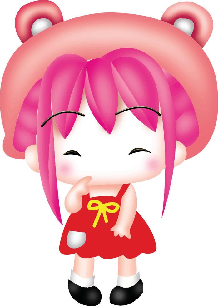 ragazza cartone animato clipart vettoriali carino kawaii