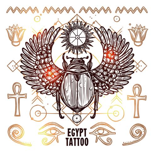 Egitto illustrazione del tatuaggio occulto vettore