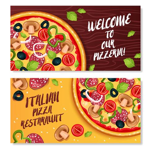 Banner orizzontale di pizza italiana vettore