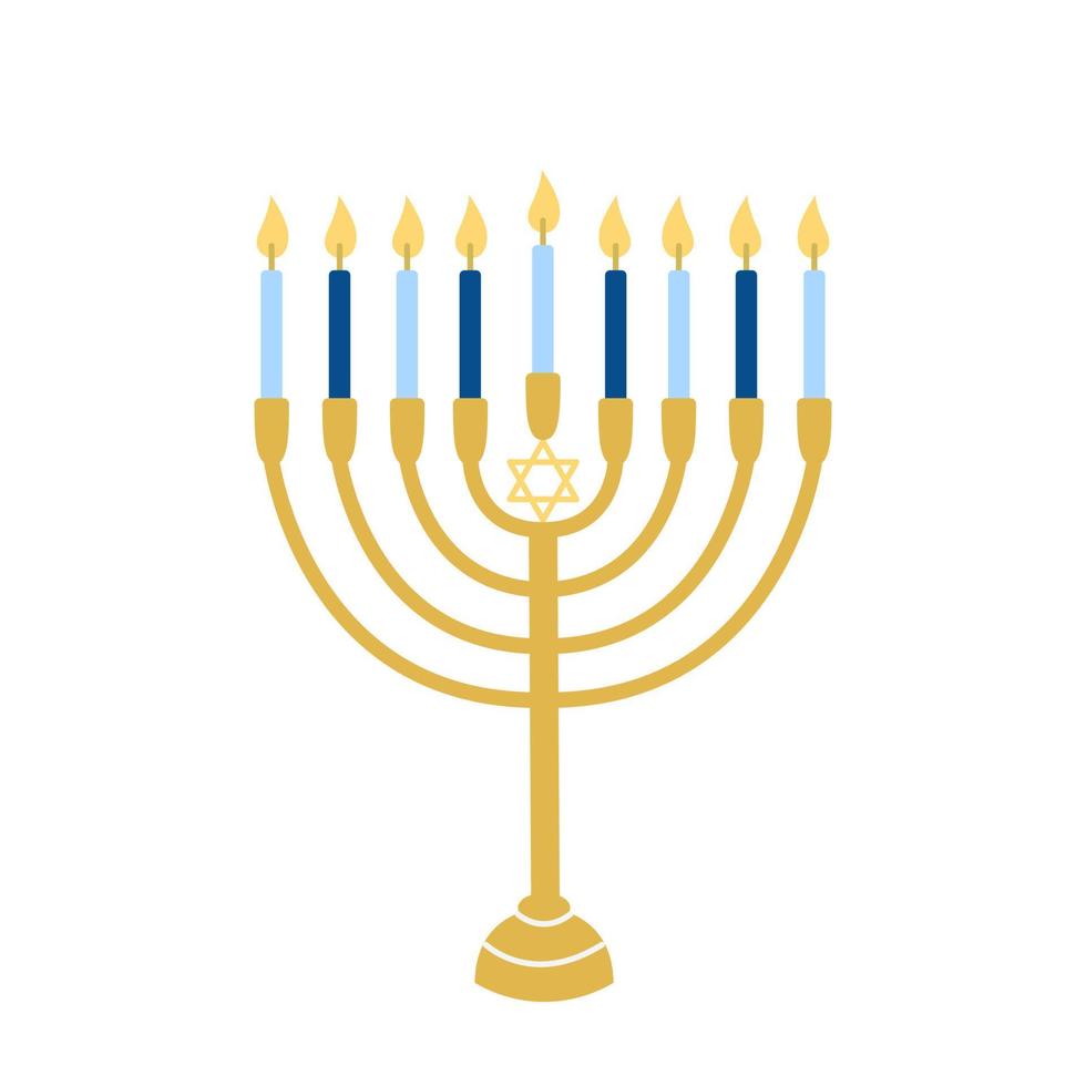 portacandele hanukkah, illustrazione vettoriale in stile piatto