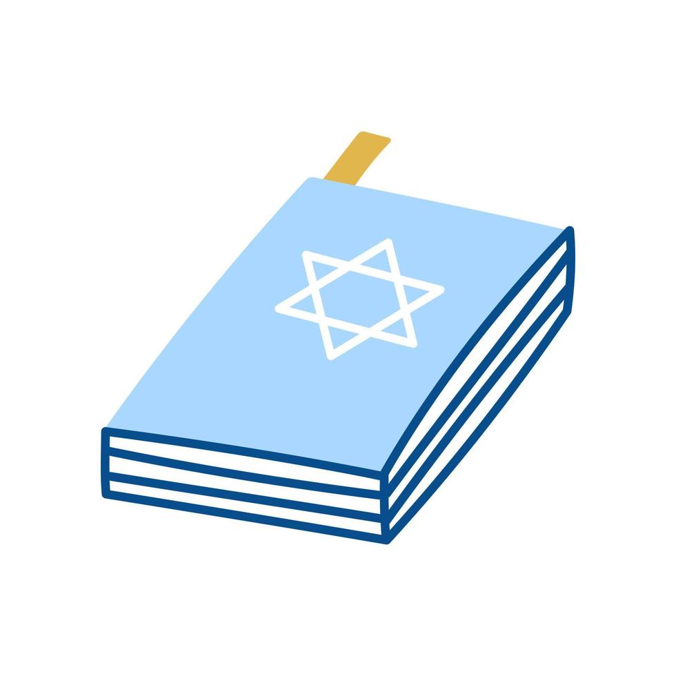 libro di hanukkah, illustrazione vettoriale in stile piatto