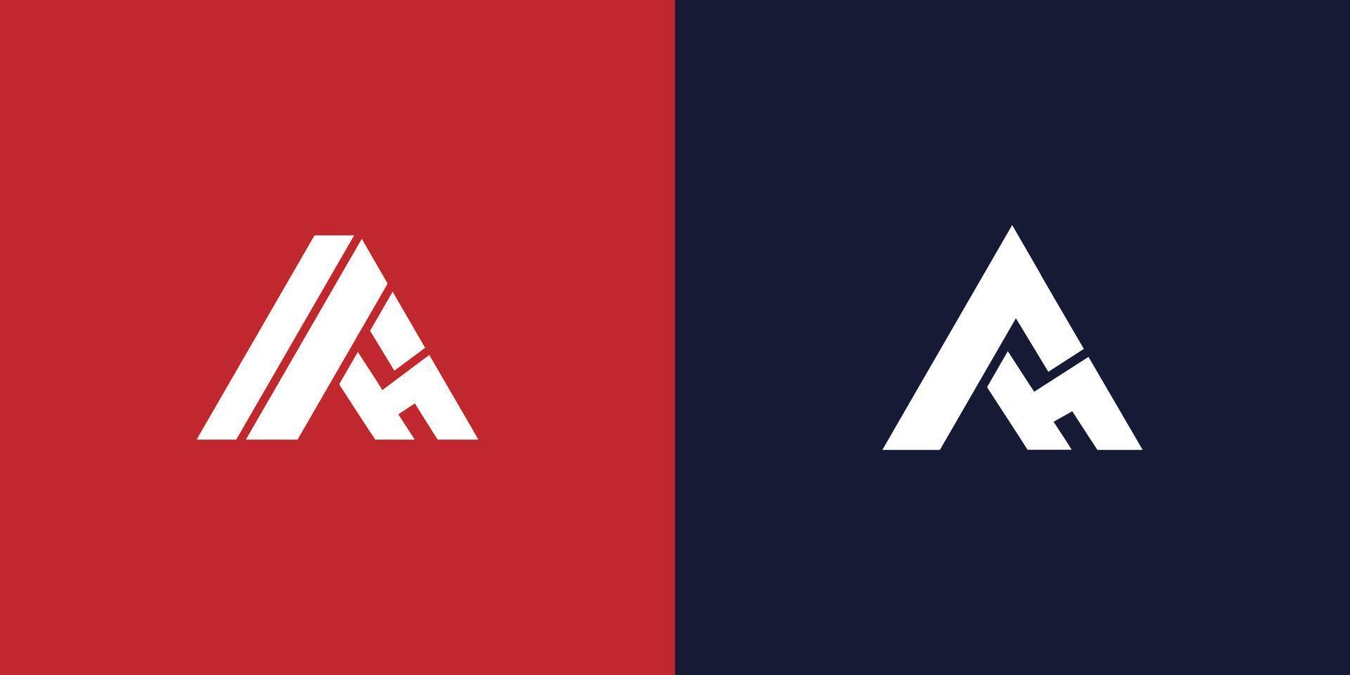 design del logo delle iniziali della lettera ah moderno e unico vettore
