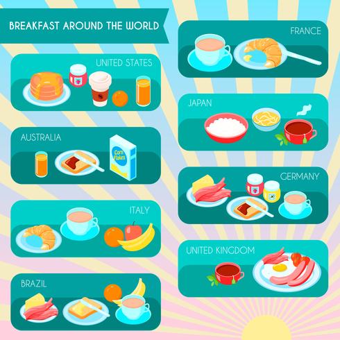 Tipi di colazione infografica vettore