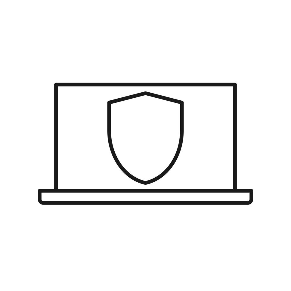icona di protezione del computer o laptop design piatto vettore