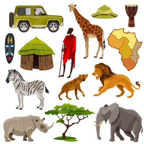 Set di icone di Africa vettore