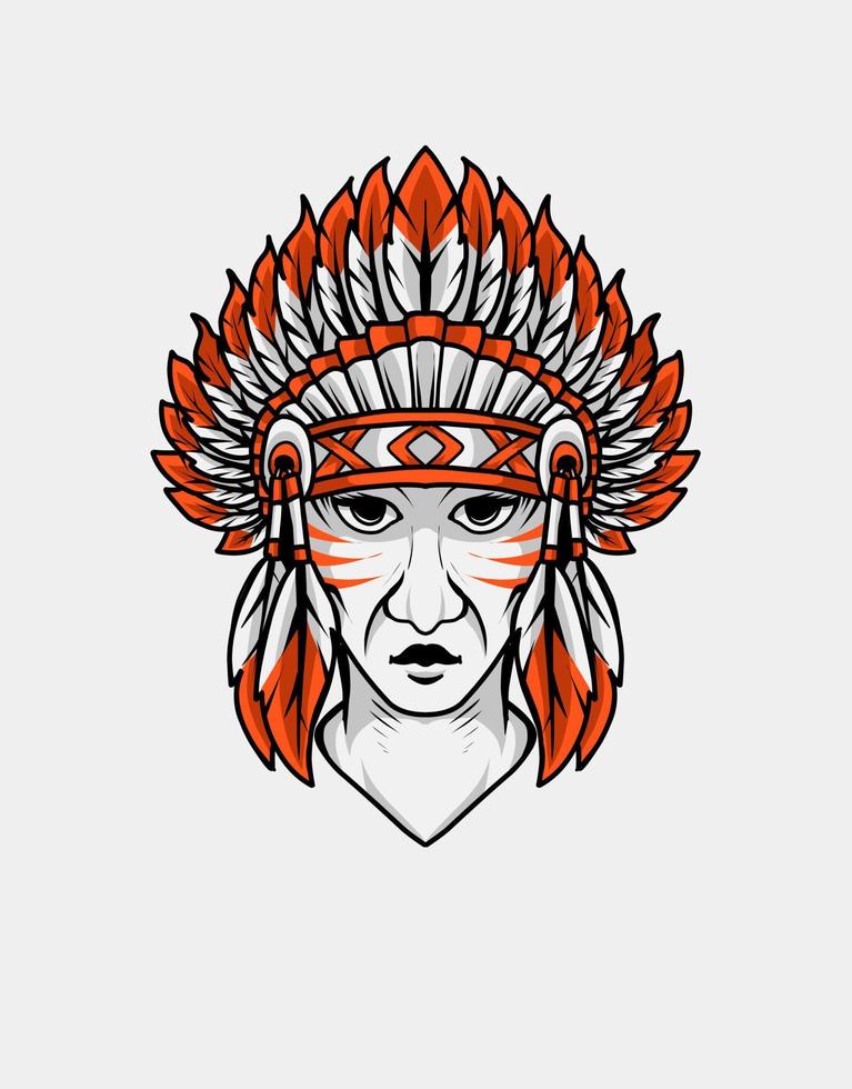 illustrazione vettoriale indiano apache head