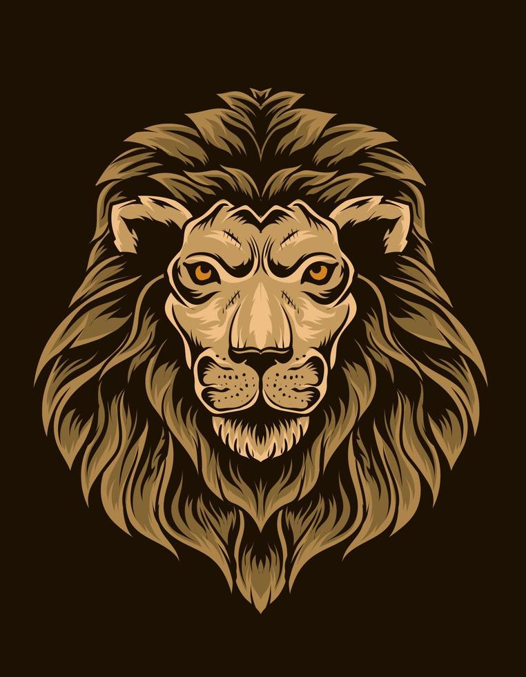 illustrazione vettoriale isolato testa di leone