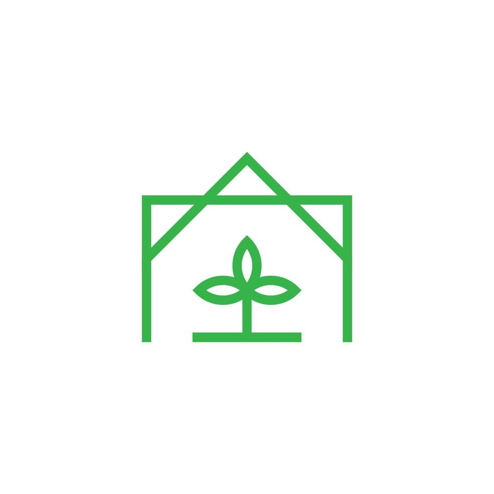 illustrazione vettoriale di design del logo del giardino di casa