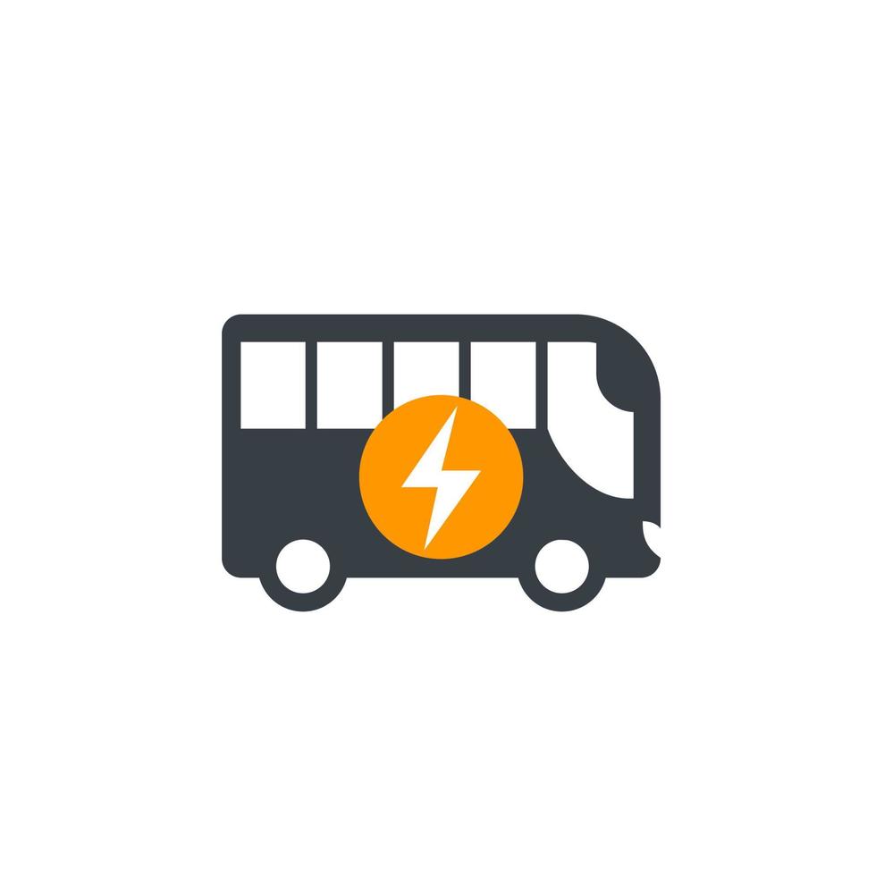 icona di autobus elettrico isolato su bianco vettore