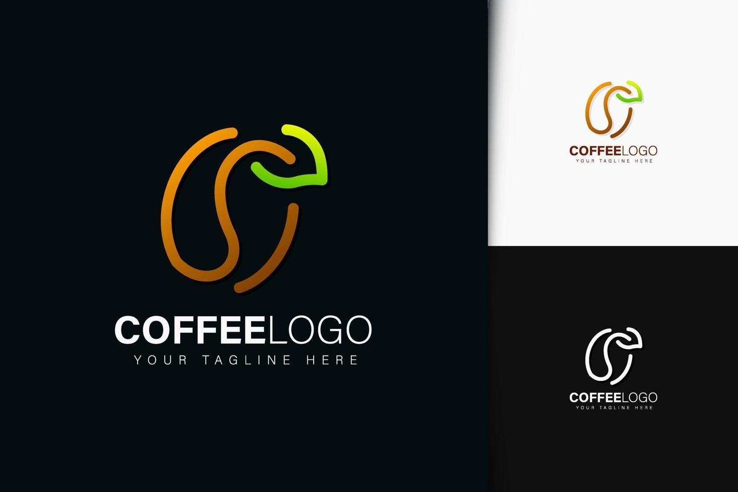 design del logo del caffè con sfumatura vettore