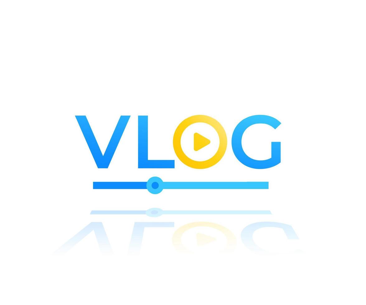 vlog, video blogging, design del logo vettoriale