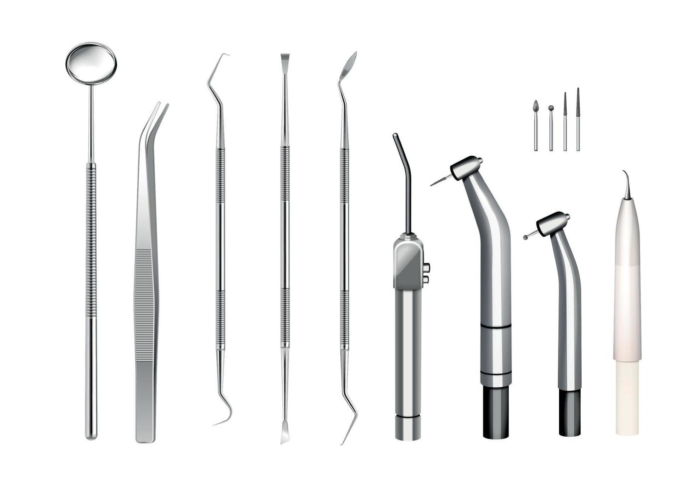 set realistico di apparecchi dentali vettore