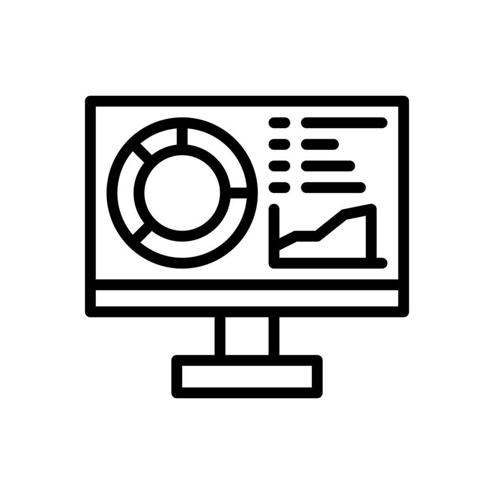 icona di stile del contorno delle statistiche vettore