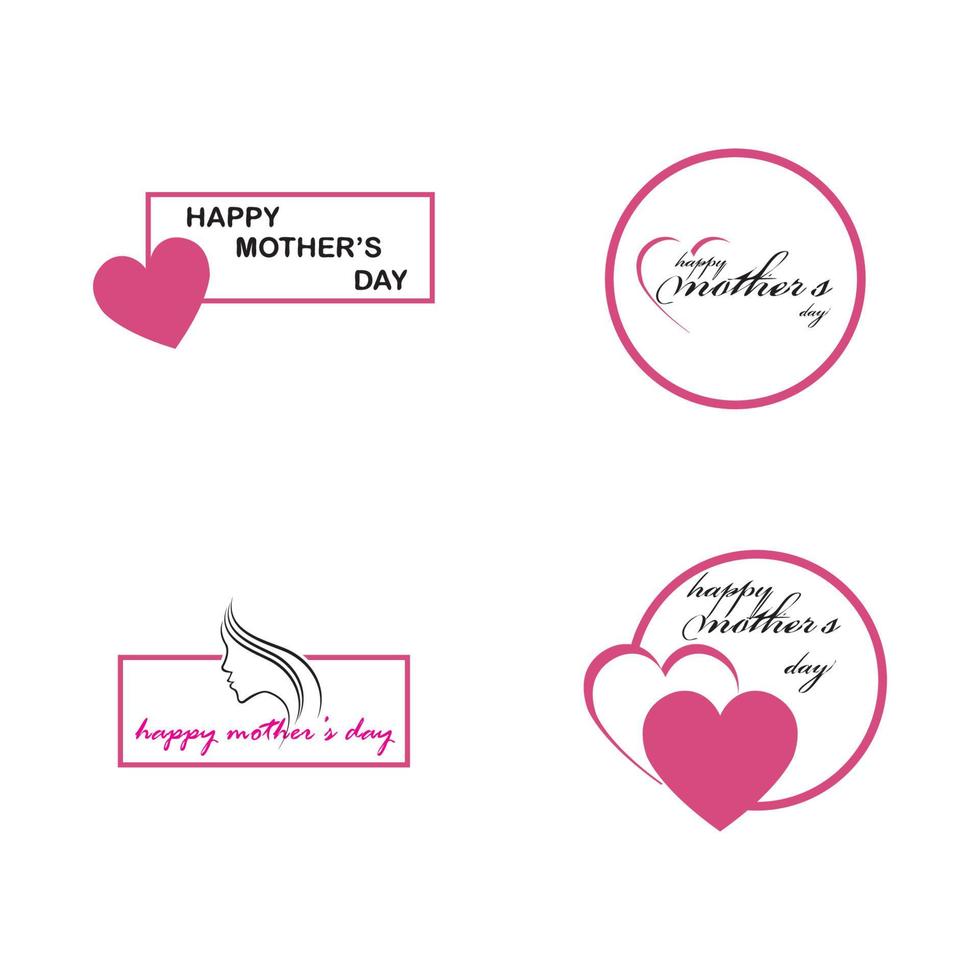 modello di progettazione dell'illustrazione di vettore dell'icona del logo della festa della mamma felice