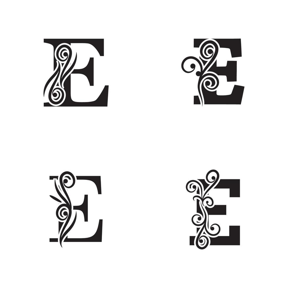 illustrazione vettoriale unica di icone astratte della lettera e