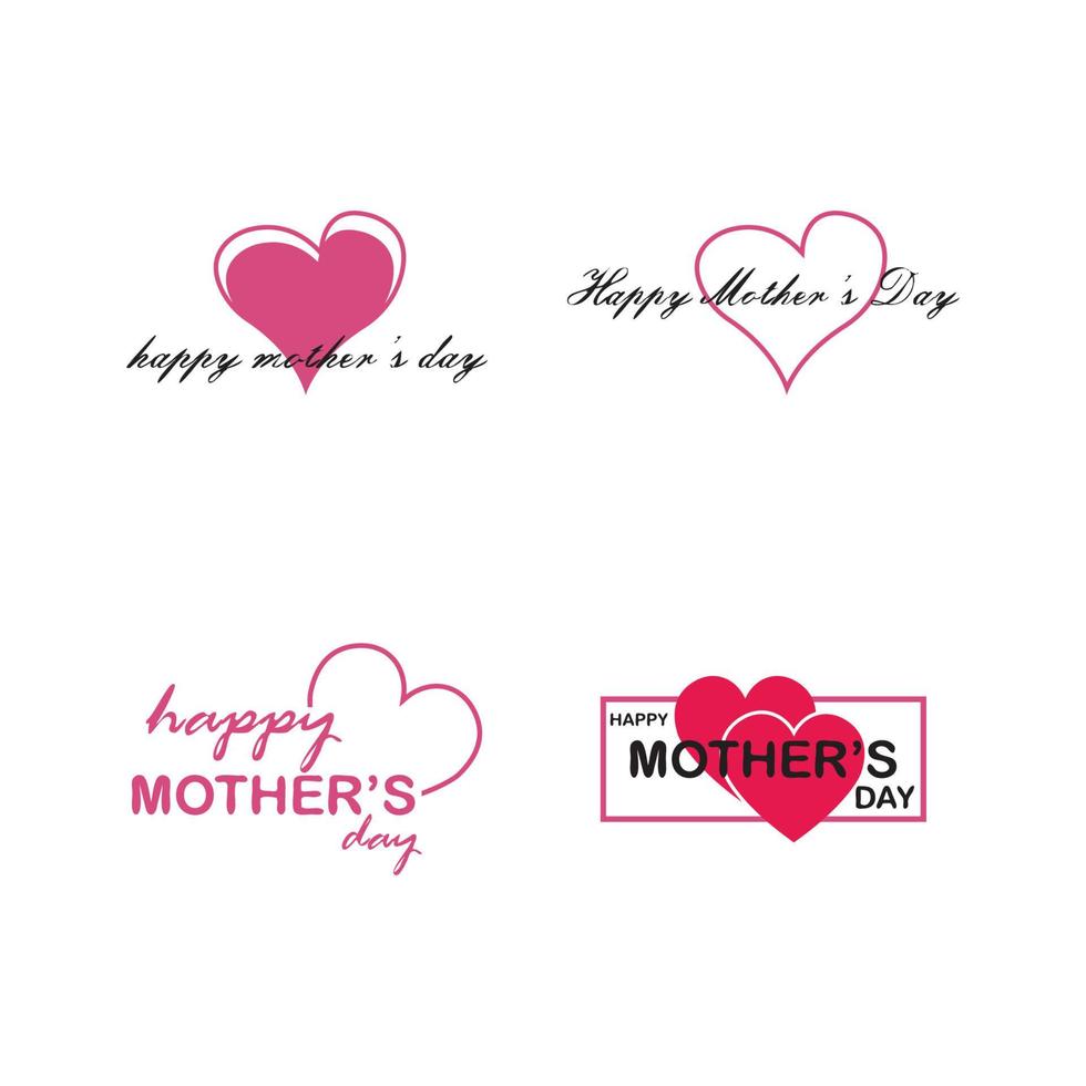 modello di progettazione dell'illustrazione di vettore dell'icona del logo della festa della mamma felice