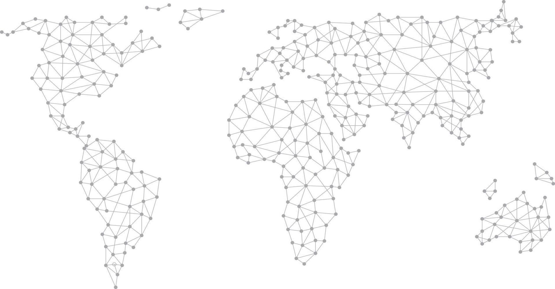 sfera astratta del globo wireframe, connessioni di rete con punti e linee vettore