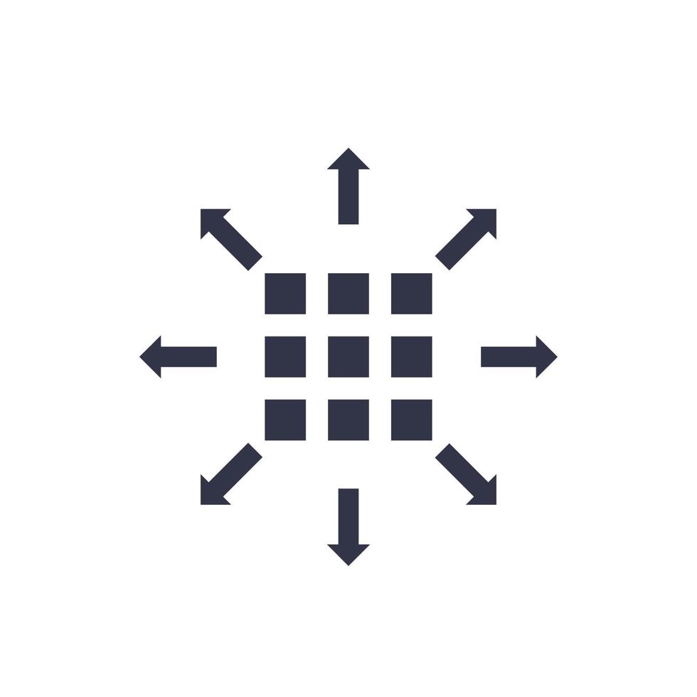 icona di distribuzione, segno su bianco vettore