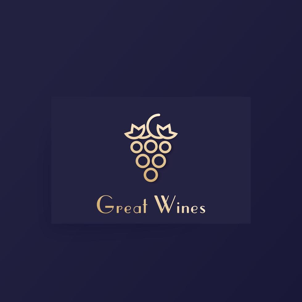 uva, vino logo vettoriale design