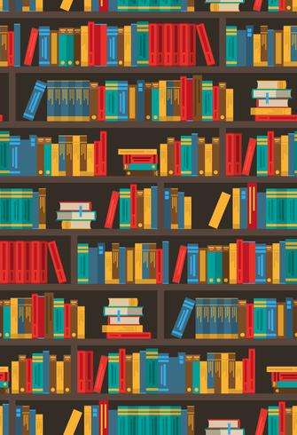 Book Shelves Dtcorative Colorful Icon Poster vettore