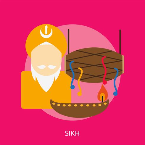 Disegno concettuale sikh dell&#39;illustrazione vettore