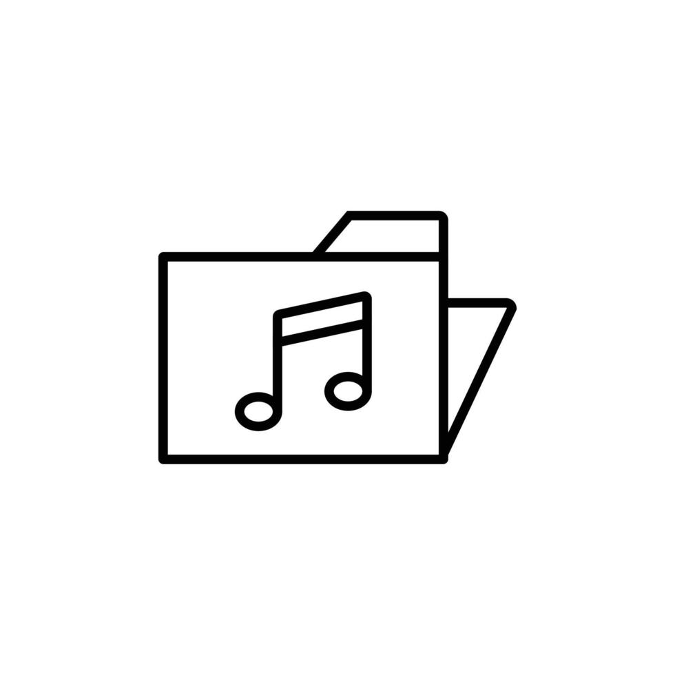 un simbolo di una cartella di musica. icone modificabili relative a strumenti musicali e cose del genere. icona vettoriale semplice e minimalista per il sito Web ui ux o l'applicazione mobile di musica digitale.