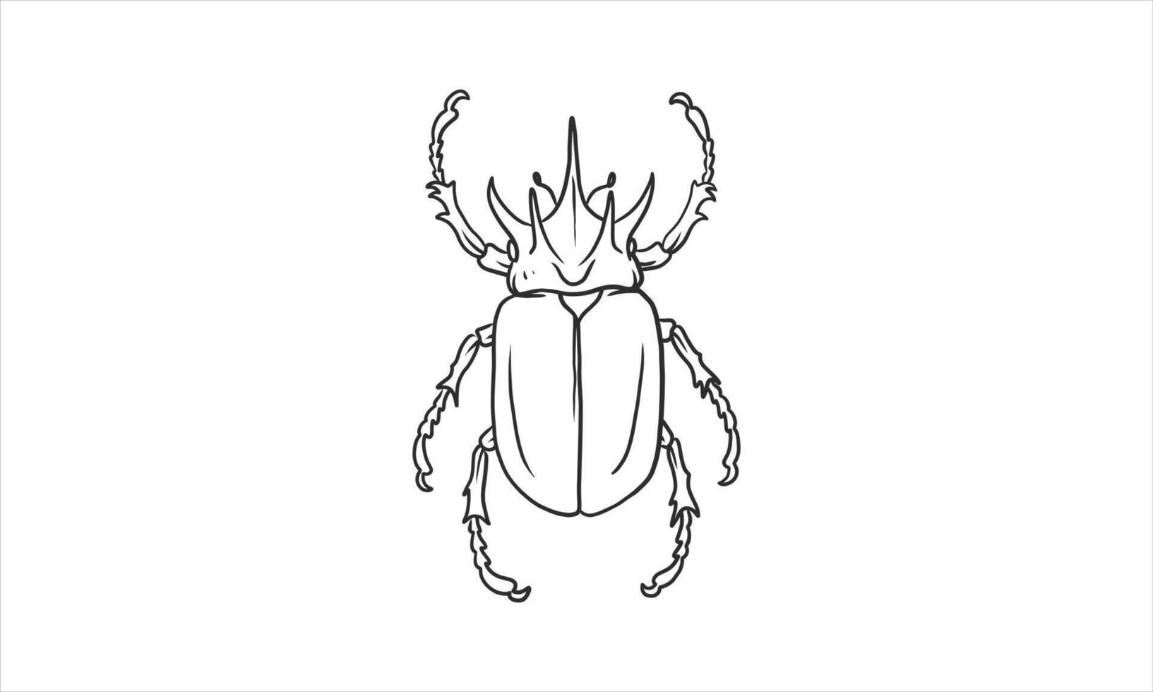 illustrazione dello scarabeo in un disegnato a mano non colorato vettore