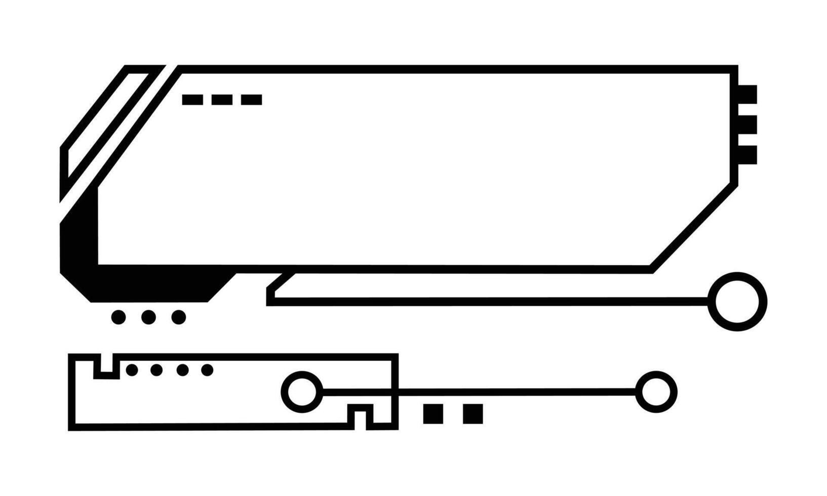 illustrazione di gioco hud per la progettazione di giochi da pannello. illustrazione futuristica o cyber frame per l'interfaccia di gioco. copia spazio illustrazione nel tema della scienza tecnologica. vettore