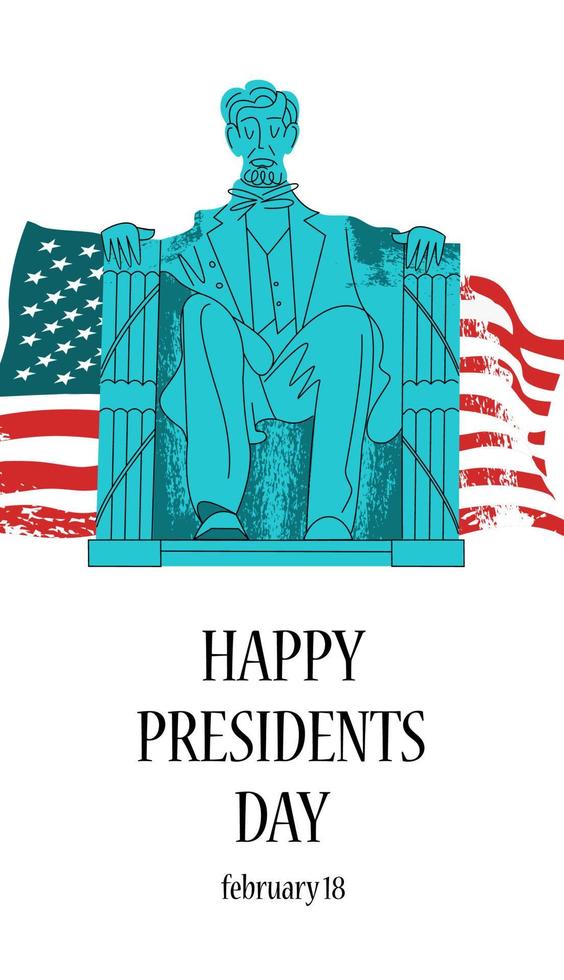 statua di abramo lincoln. Lincoln Memorial a Washington, DC. illustrazione vettoriale, poster. vettore