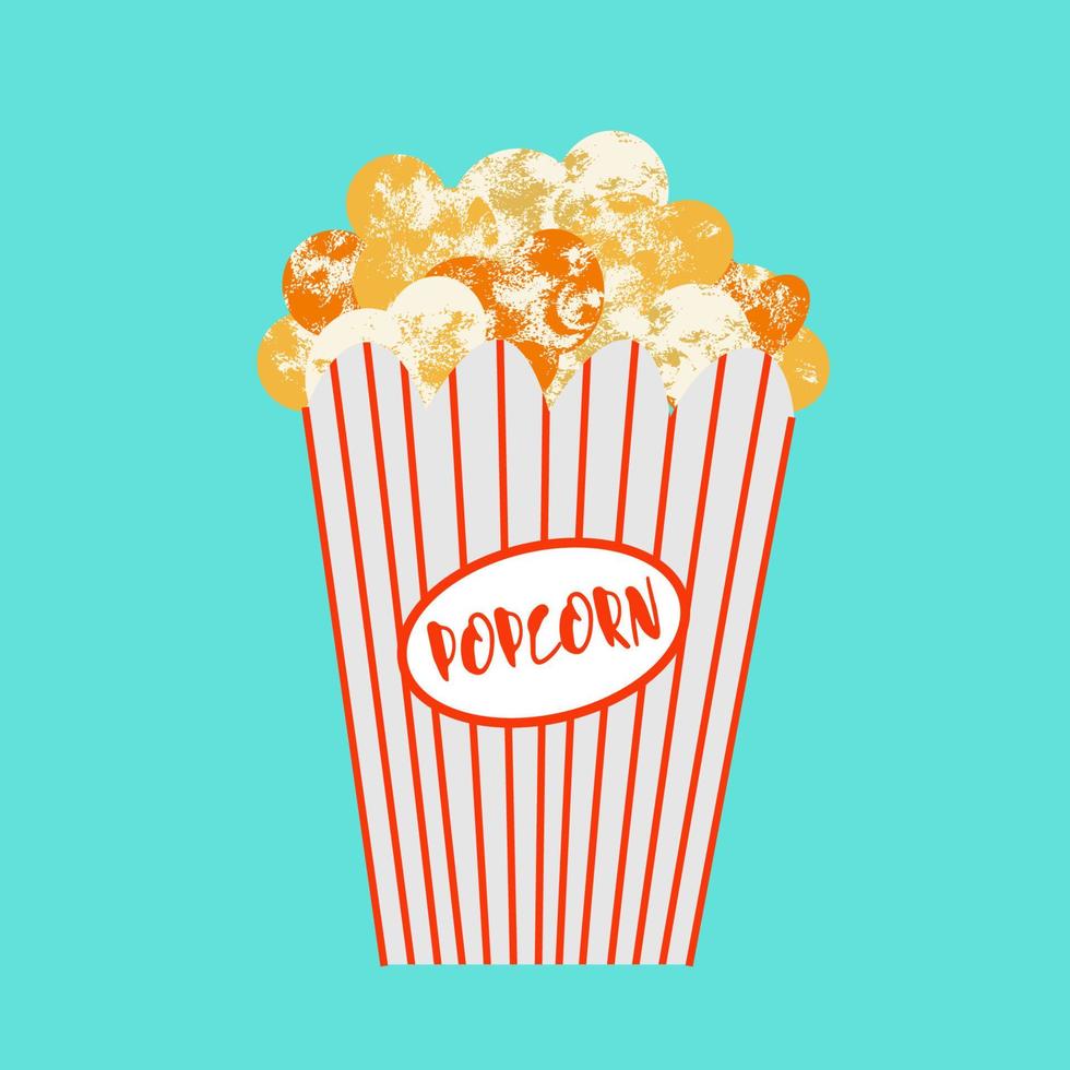 popcorn in una scatola di carta. illustrazione vettoriale. vettore