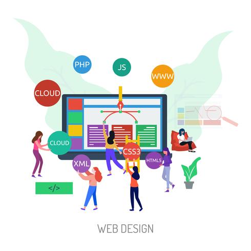 Progettazione dell&#39;illustrazione concettuale di web design vettore