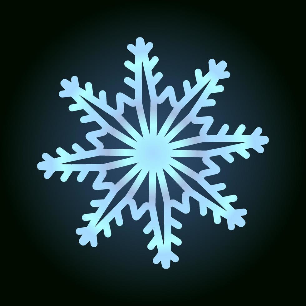 bellissimo fiocco di neve per il design invernale, simbolo del capodanno e delle vacanze di natale vettore