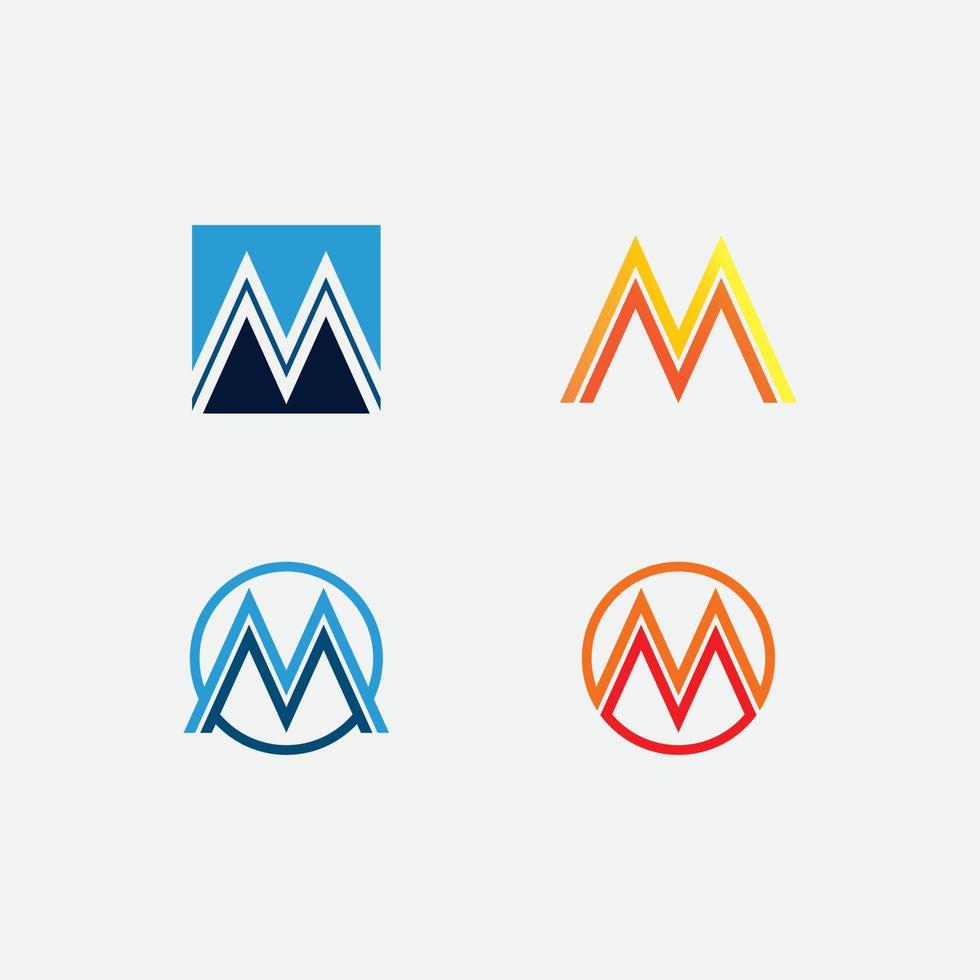 m lettera logo modello vettoriale set design m font