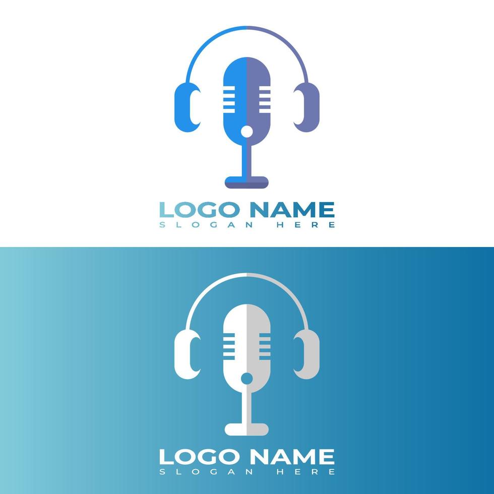 design del logo podcast per l'azienda vettore