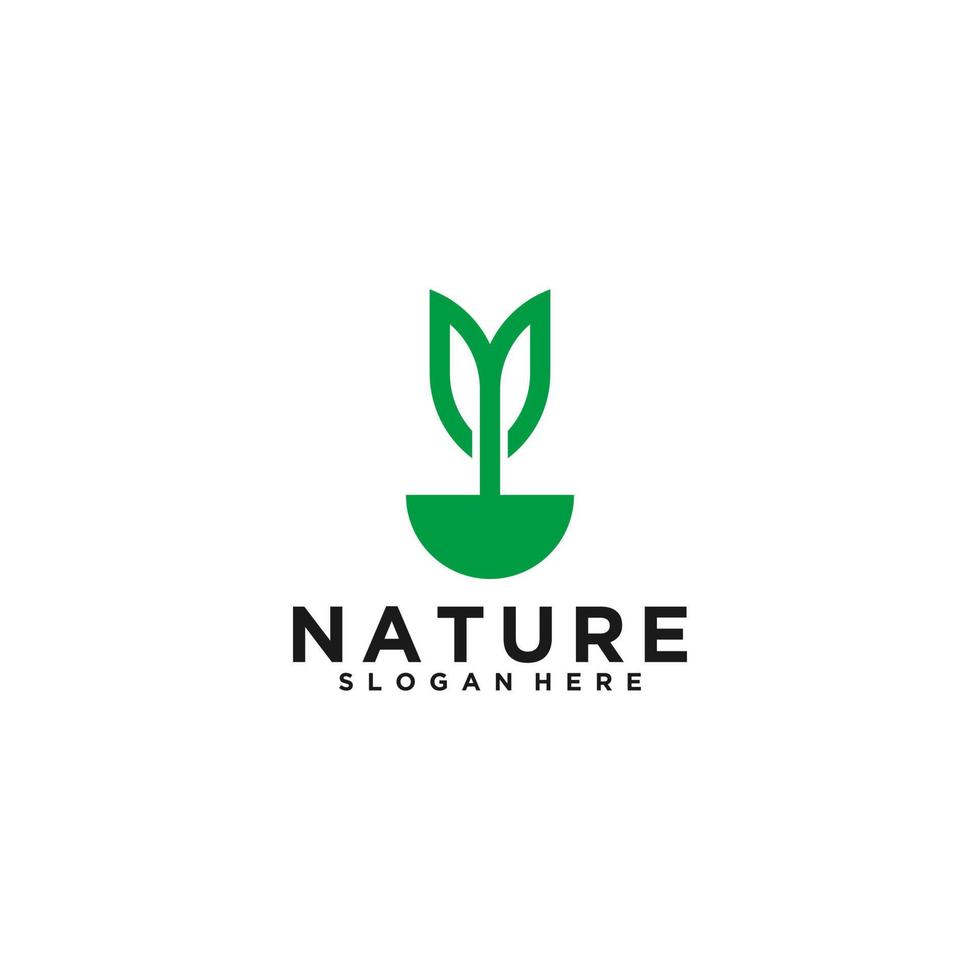 modello di logo della natura in sfondo bianco vettore