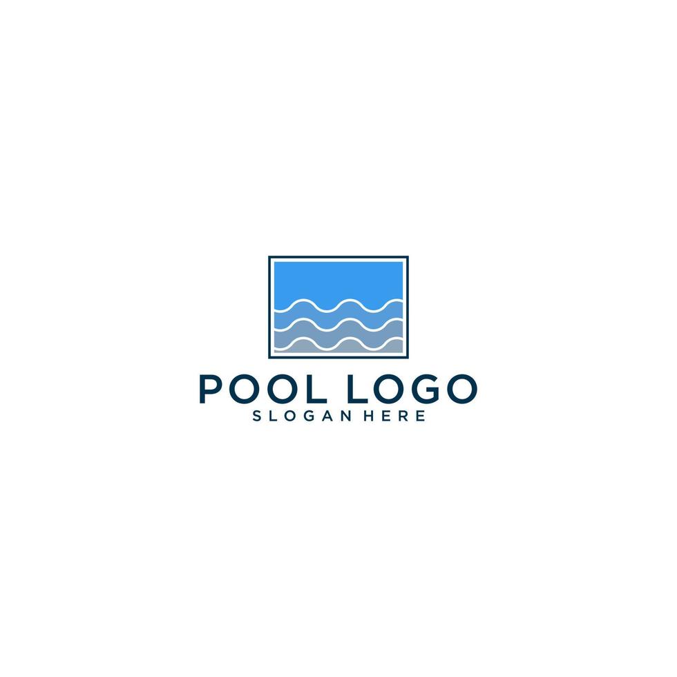 modello di logo della piscina su sfondo bianco vettore