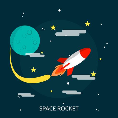 Progettazione concettuale dell&#39;illustrazione di Rocket dello spazio vettore
